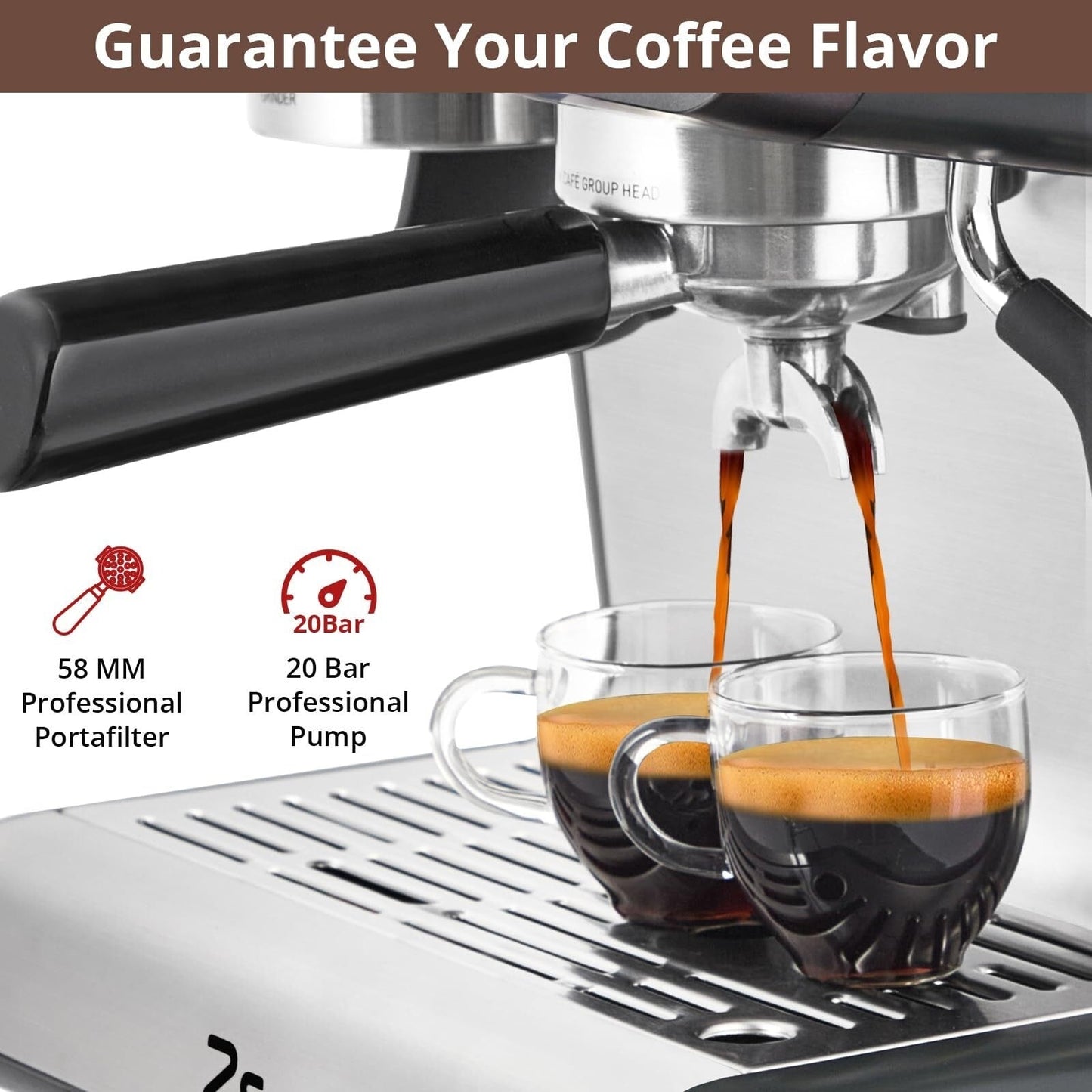 Machine à café expresso automatique 20 bar avec mousseur de lait pour barista à domicile