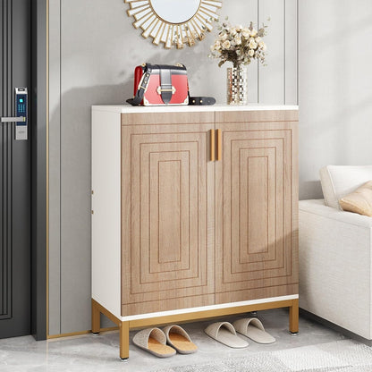 Meuble à chaussures moderne avec portes, pouvant contenir 20 paires, organiseur de chaussures d'entrée indépendant à 6 niveaux.