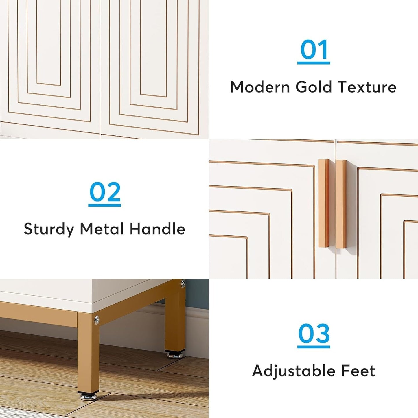 Meuble à chaussures moderne avec portes, pouvant contenir 20 paires, organiseur de chaussures d'entrée indépendant à 6 niveaux.