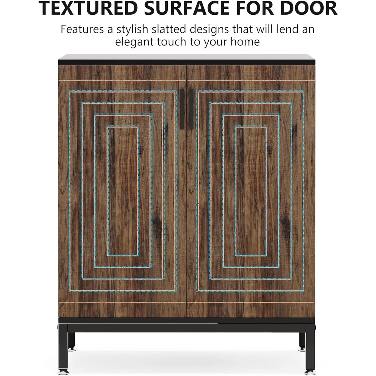 Meuble à chaussures moderne avec portes, pouvant contenir 20 paires, organiseur de chaussures d'entrée indépendant à 6 niveaux.