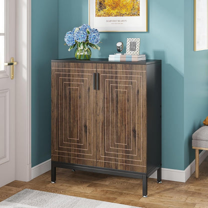 Meuble à chaussures moderne avec portes, pouvant contenir 20 paires, organiseur de chaussures d'entrée indépendant à 6 niveaux.