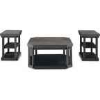 Lot de 3 tables Bonilane - Noir/Gris