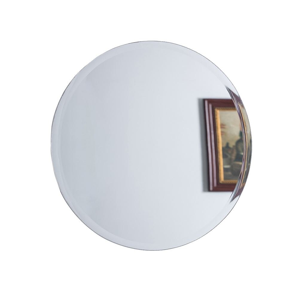 Miroir de salle de bain rond sans cadre, 22 pouces - Verre miroir - 22 po.