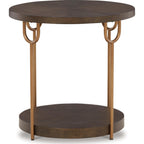 Table d'appoint Brazburn - Finition marron foncé/doré
