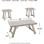 Tables Carynhurst (lot de 3) - Blanchi à la chaux