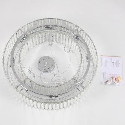 Luminaire à suspension style ferme de 62,5 cm (24,8 po) à 8 lumières, lustre en cristal, lustre tambour pour salle à manger, salon, chambre à coucher, cuisine