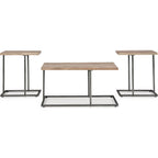 Tables Albreane (lot de 3) - Brun grisâtre/noir
