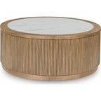 Table basse Camdill - Marron clair/blanc