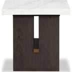 Table d'appoint Burkhaus - Blanc/marron foncé