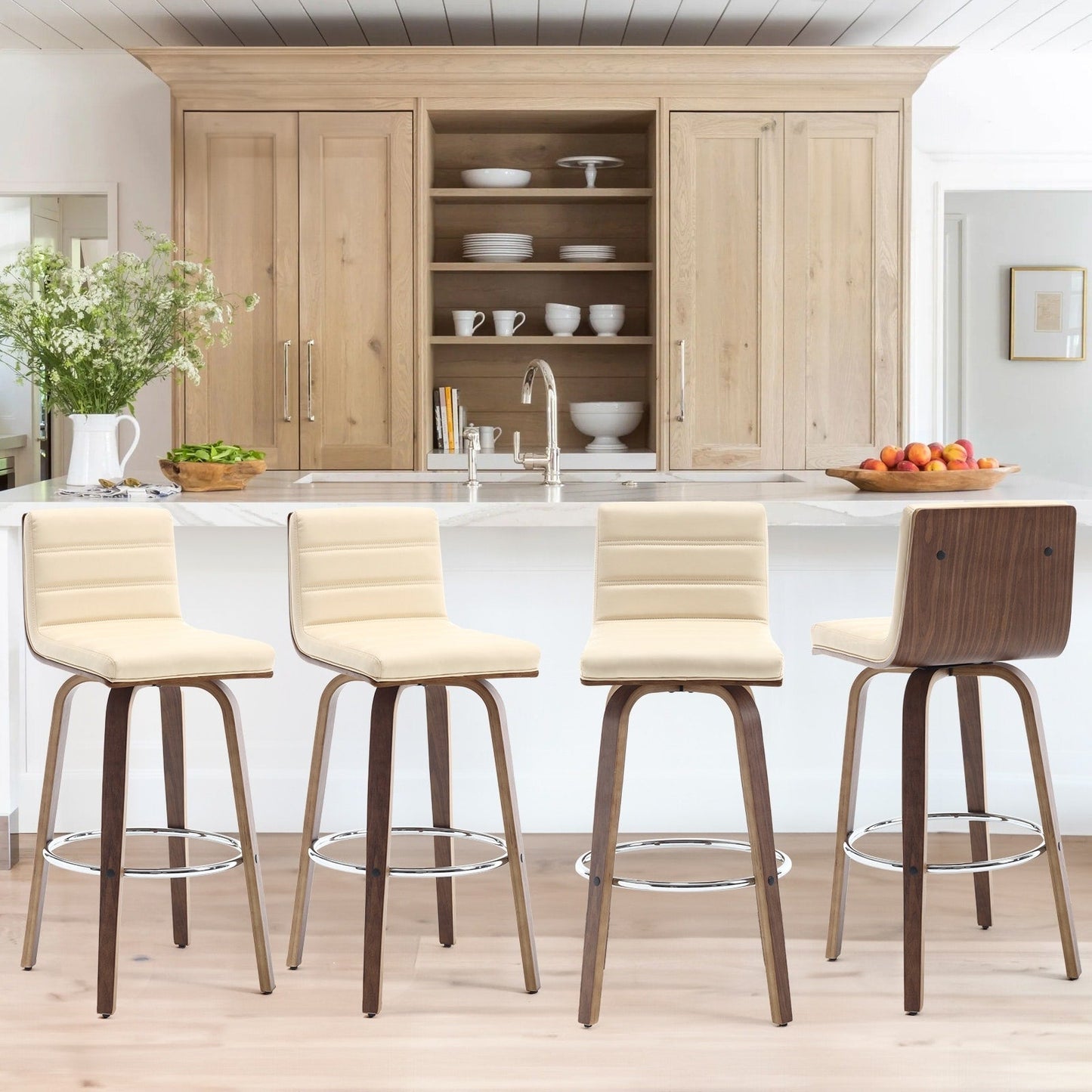 Tabourets de bar/hauts-sièges pivotants en simili cuir 26/29, lot de 2/3