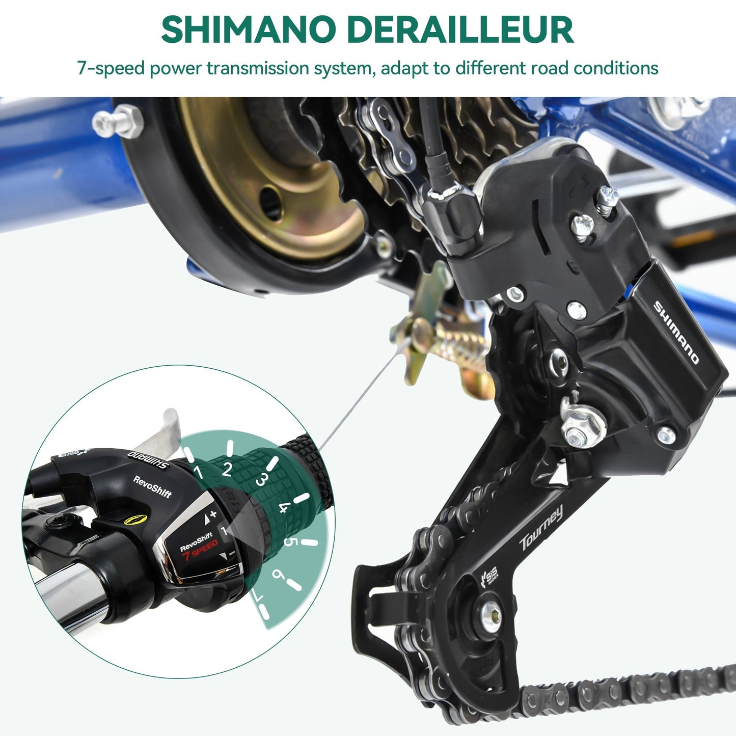 Vélos tricycle 3 roues pour adultes 26 pouces, 7 vitesses