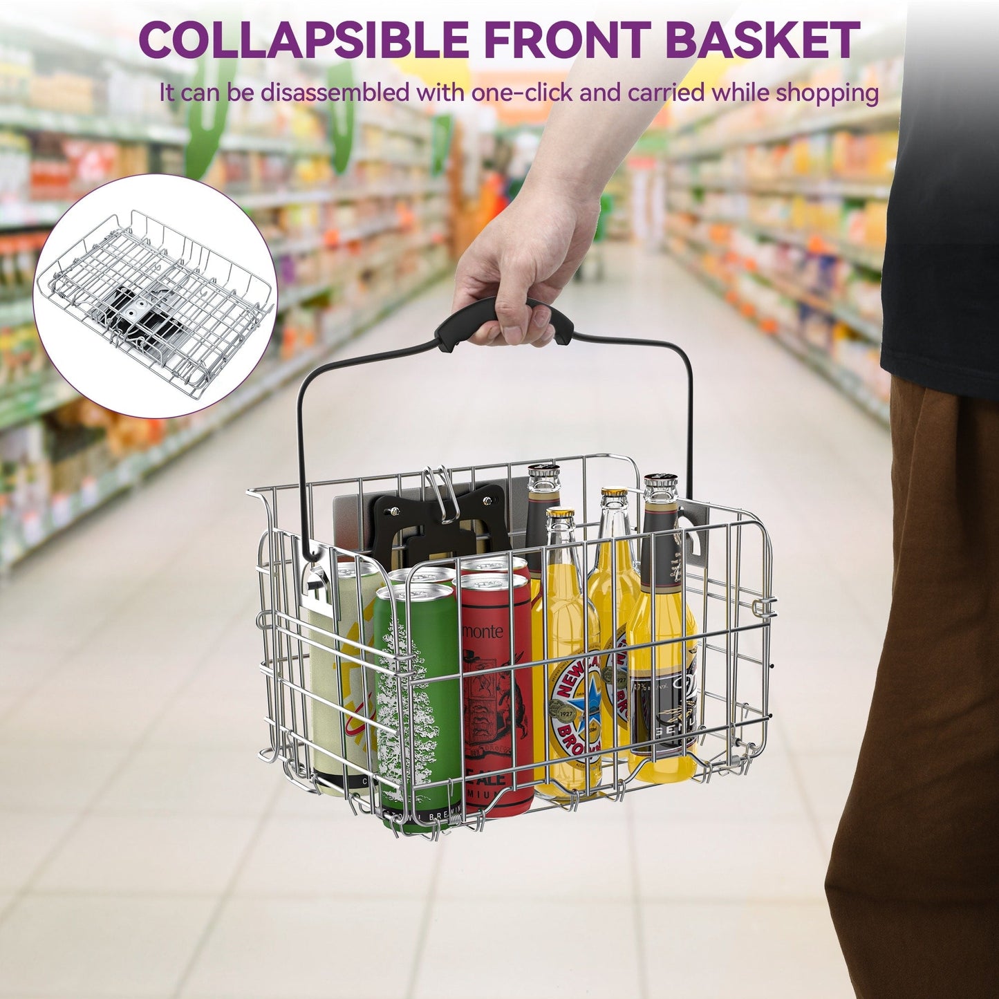 26 Tricycles bleus pour adultes, vélos à 3 roues avec paniers amovibles