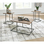 Tables Albreane (lot de 3) - Brun grisâtre/noir