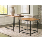 Tables gigognes Drezmoore (lot de 2) - Marron clair/noir
