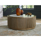 Table basse Camdill - Marron clair/blanc