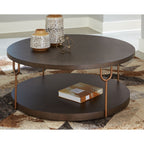 Table basse Brazburn - Finition marron foncé/doré