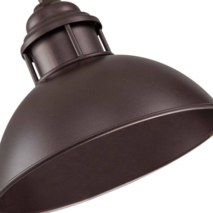 Suspension à 3 lumières à dôme de style industriel et rustique, en métal, pour îlot de cuisine, finition bronze huilé.