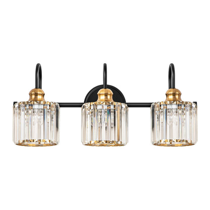 Éclairage de salle de bain moderne et élégant à 3/4 lumières, linéaire, à intensité variable, avec cristaux, à placer au-dessus du miroir.