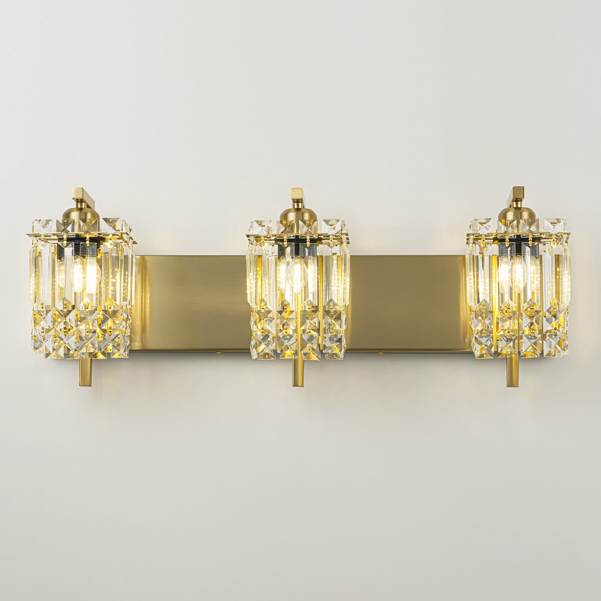 Éclairage de salle de bain moderne et glamour à 3 lumières, applique murale en cristal pour miroir