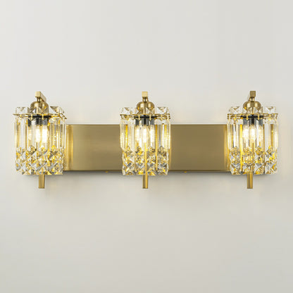 Éclairage de salle de bain moderne et glamour à 3 lumières, applique murale en cristal pour miroir