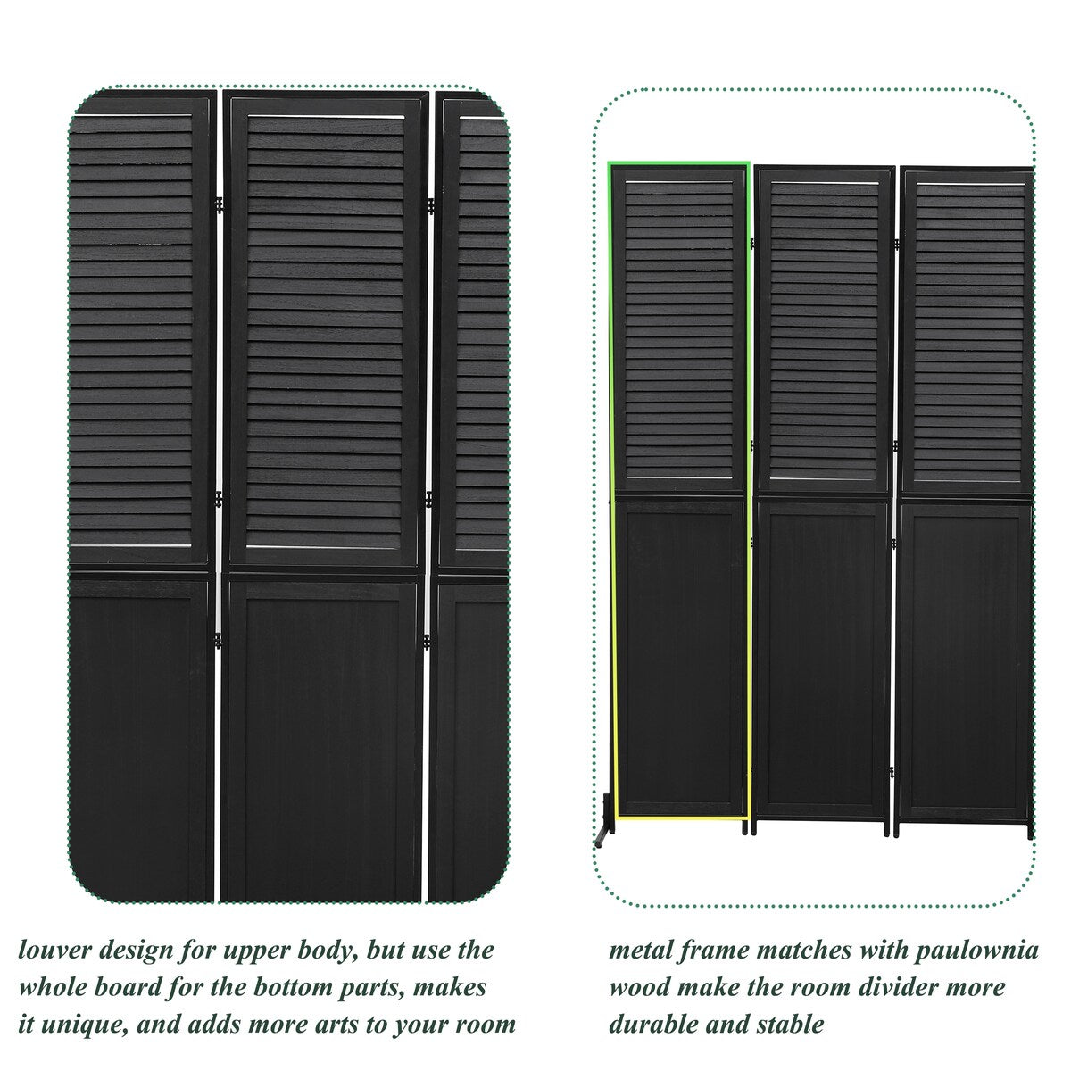 Écrans de séparation de pièce à 3 panneaux et pare-écran pliable en bois naturel, cloisons de séparation de pièce de 1,80 m pour séparer les pièces.