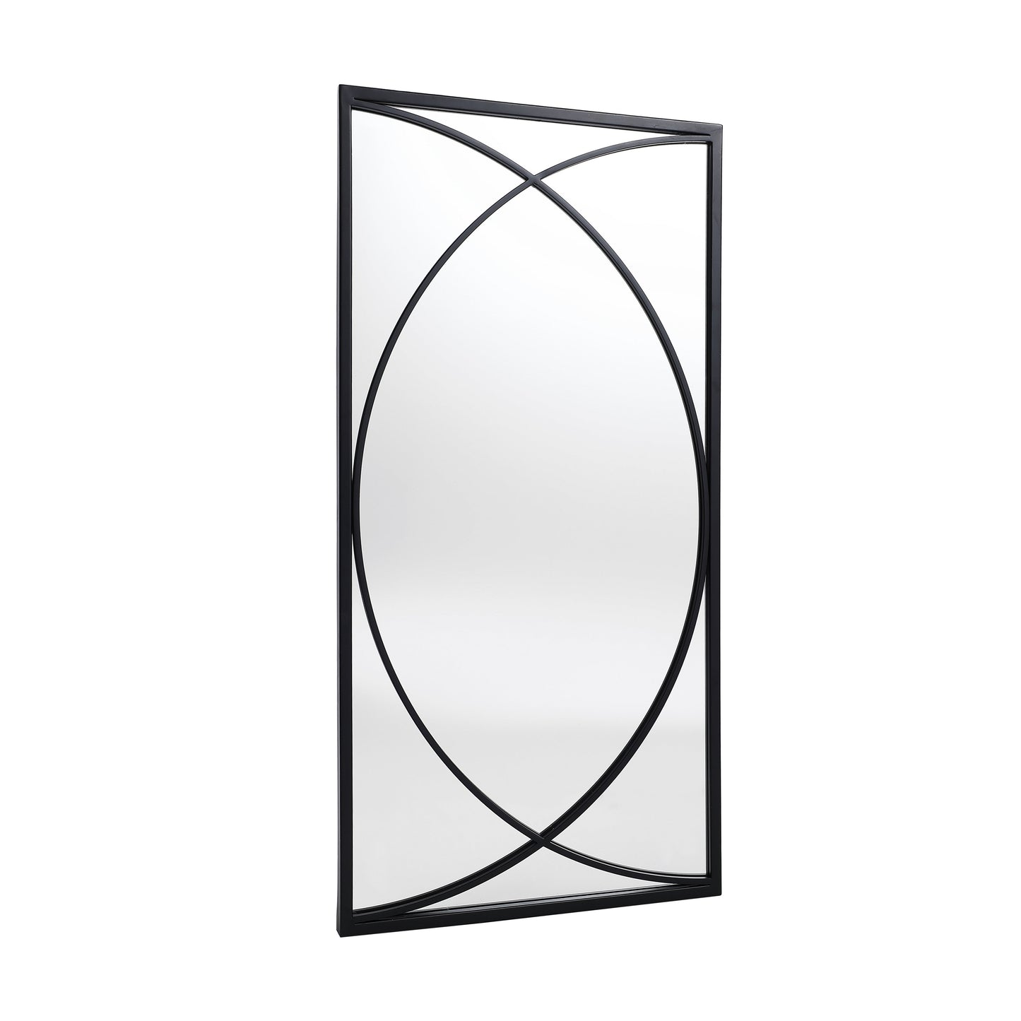Ensemble de 3 miroirs rectangulaires muraux en métal noir - 80,5 H x 40 L x 1,9 l (cm)