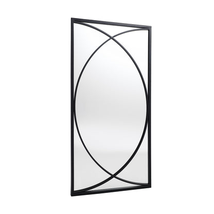 Ensemble de 3 miroirs rectangulaires muraux en métal noir - 80,5 H x 40 L x 1,9 l (cm)