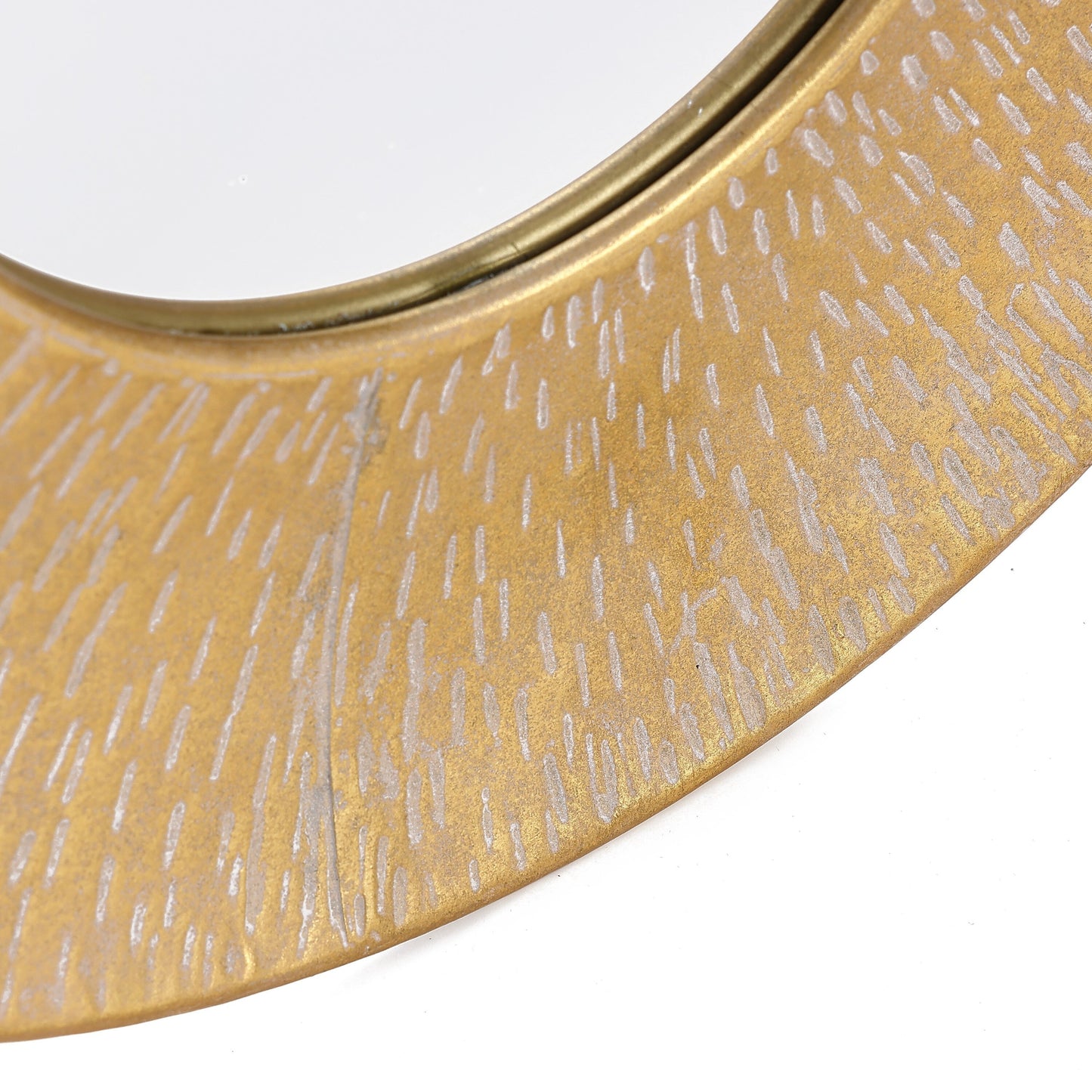 Ensemble de 3 miroirs muraux ronds en métal doré - 56,5 cm de diamètre x 6 cm de profondeur