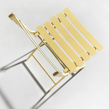 Ensemble de bistro de terrasse minimaliste 3 pièces, composé d'une table ronde et de chaises pliantes - Ensemble-de-bistro-de-terrasse-3-pièces