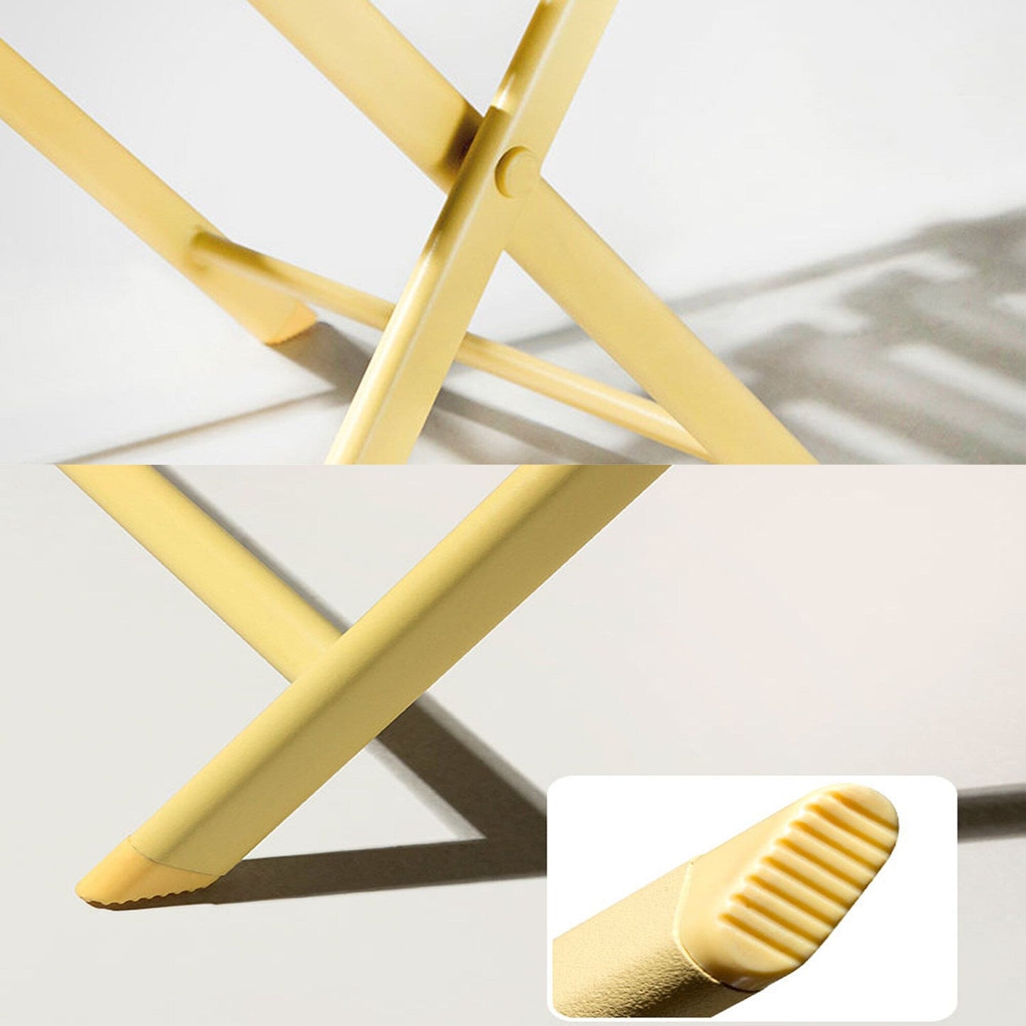 Ensemble de bistro de terrasse minimaliste 3 pièces, composé d'une table ronde et de chaises pliantes - Ensemble-de-bistro-de-terrasse-3-pièces