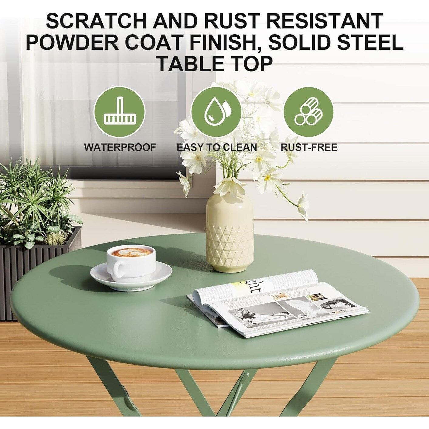 Ensembles de bistro de terrasse 3 pièces