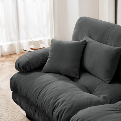 Canapé d'angle modulaire 3 places, canapé profond en forme de L, canapé nuage avec pouf convertible pour salon.