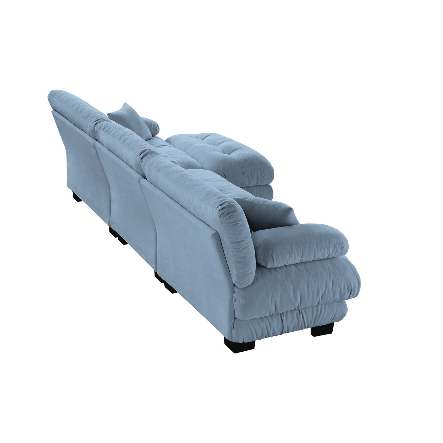 Canapé d'angle modulaire 3 places, canapé profond en forme de L, canapé nuage avec pouf convertible pour salon.