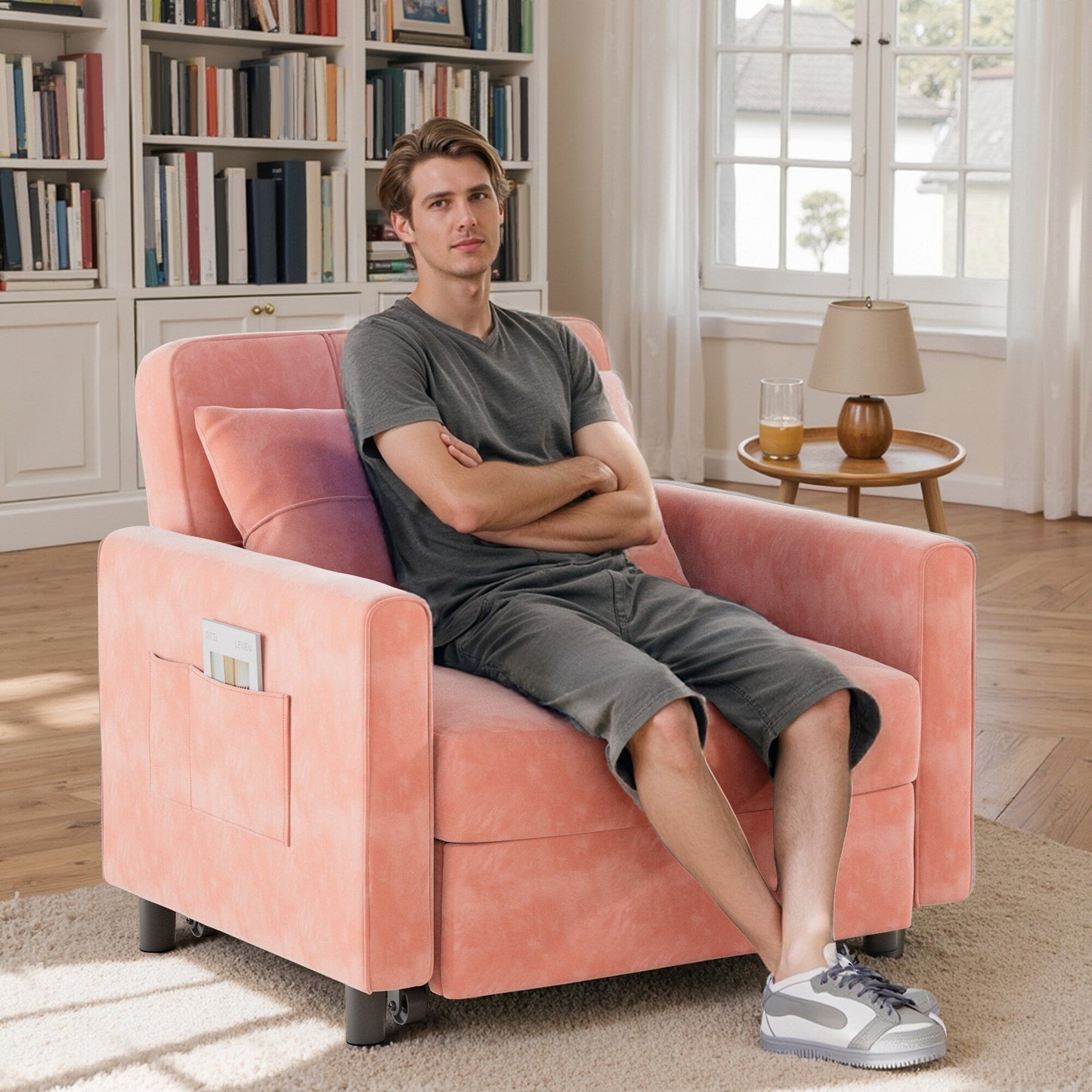 Canapé-lit convertible 3-en-1, canapé-lit escamotable, lit pliant convertible pour salon.