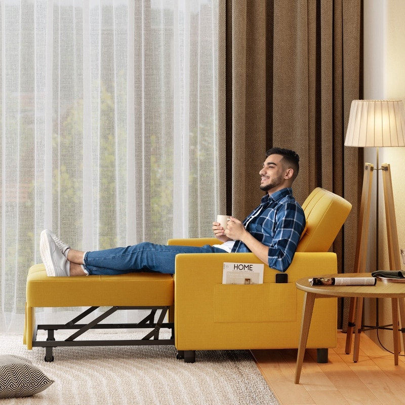 Canapé-lit convertible 3-en-1, canapé-lit escamotable, lit pliant convertible pour salon.