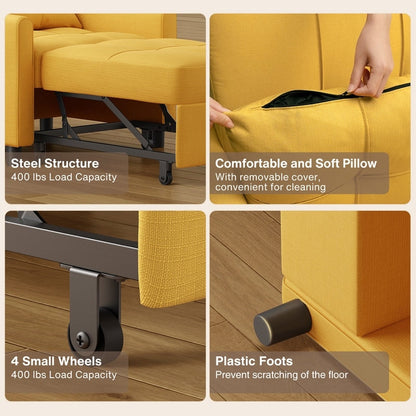 Canapé-lit convertible 3-en-1, canapé-lit escamotable, lit pliant convertible pour salon.