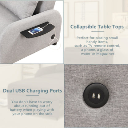 Canapé-lit 3-en-1 avec table d'appoint rabattable et ports USB de Harper&amp;Bright Designs