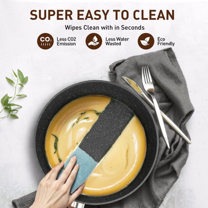 Ensemble de 30 pièces pour cuisine, ustensiles de cuisine et de pâtisserie en granit, ensemble de casseroles et poêles antiadhésives.