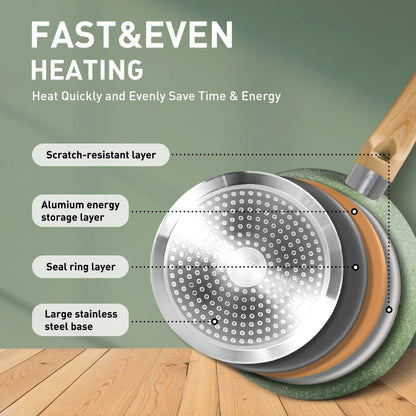 Ensemble de 30 pièces pour cuisine, ustensiles de cuisine et de pâtisserie en granit, ensemble de casseroles et poêles antiadhésives.