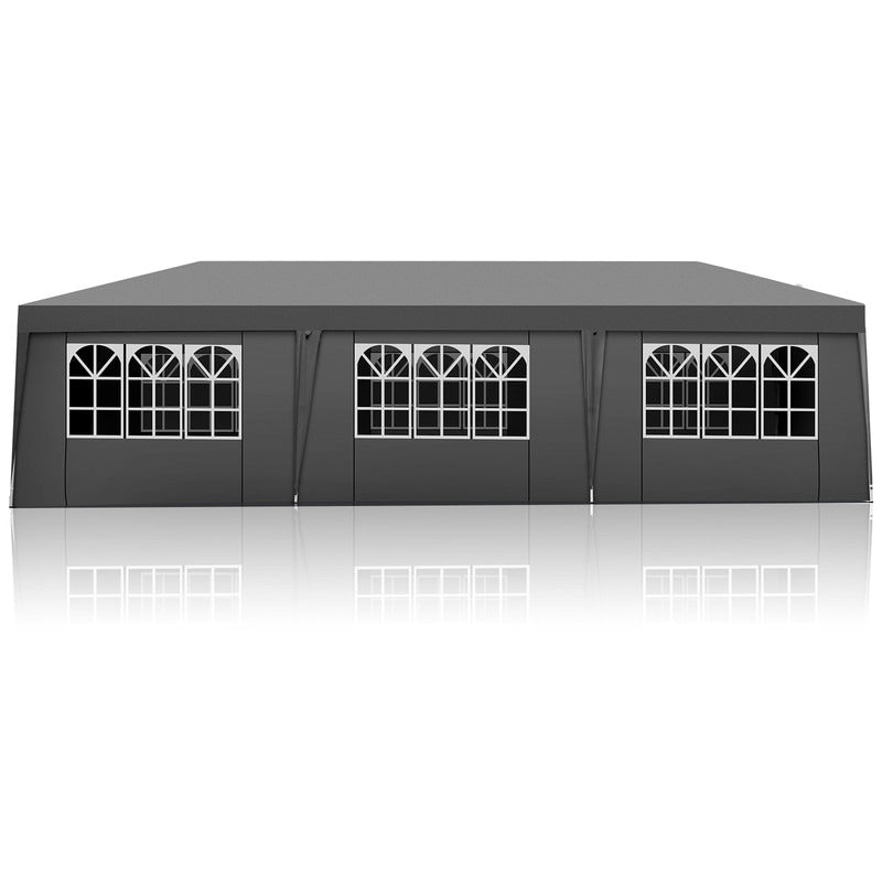 Caravane Pop-up en Oxford 30x10 pi avec 8 sacs de sable et 8 parois latérales avec auvent de type remorqueur - 30x10x8,8 pi (LxlxH)