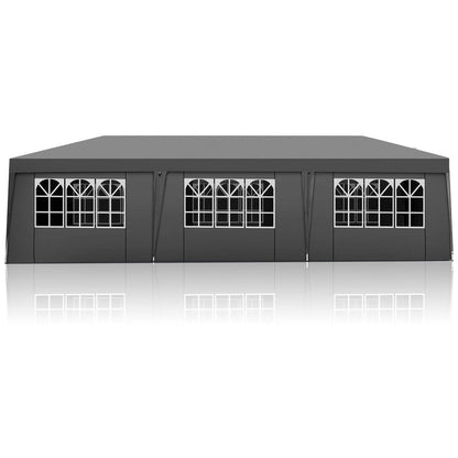 Caravane Pop-up en Oxford 30x10 pi avec 8 sacs de sable et 8 parois latérales avec auvent de type remorqueur - 30x10x8,8 pi (LxlxH)