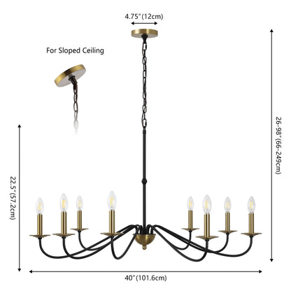 34.75 Lustre LED en fer à 6 lumières, par JONATHAN Y