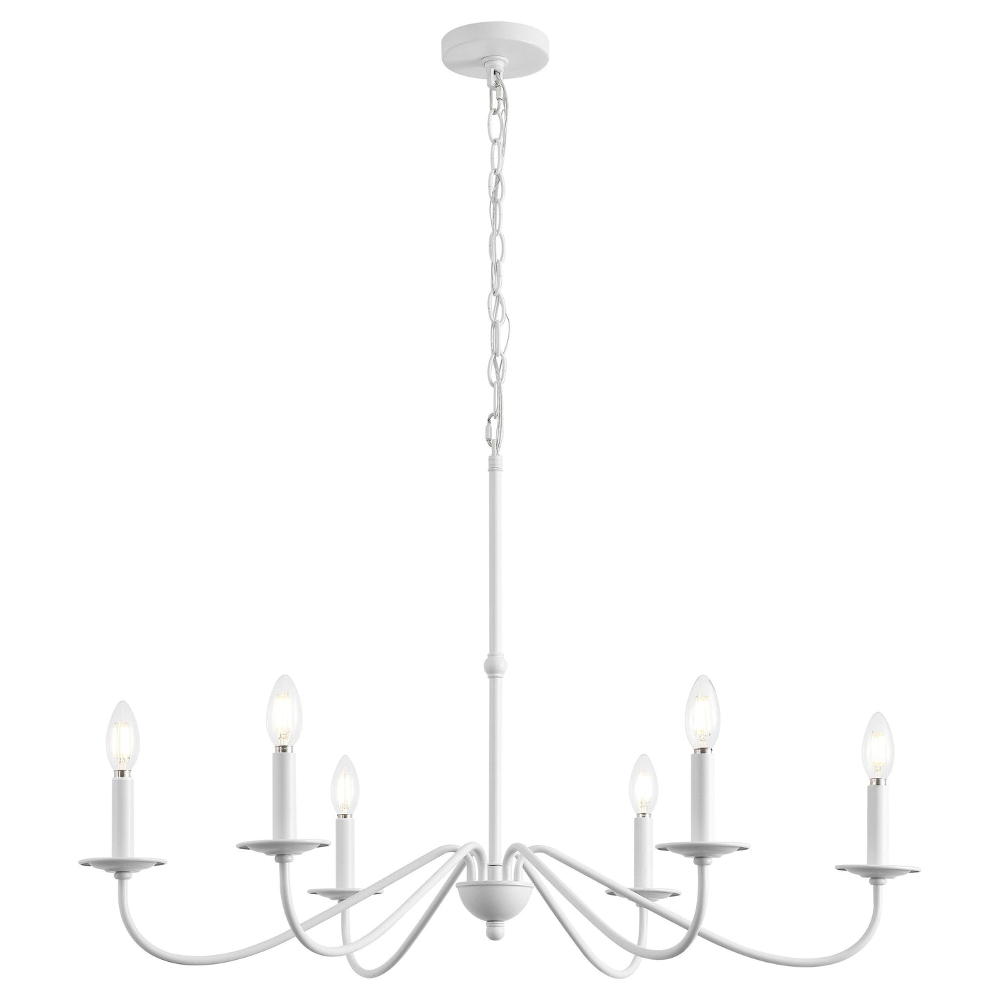 34.75 Lustre LED en fer à 6 lumières, par JONATHAN Y