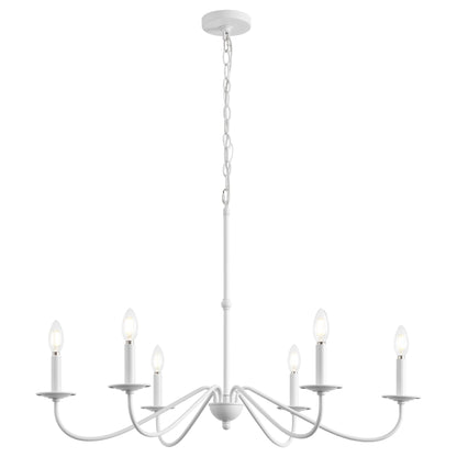 34.75 Lustre LED en fer à 6 lumières, par JONATHAN Y