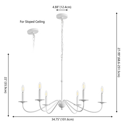 34.75 Lustre LED en fer à 6 lumières, par JONATHAN Y