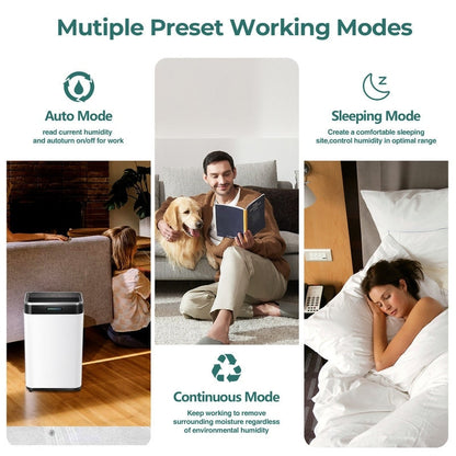 Déshumidificateurs pour sous-sols, maisons, grandes pièces et chambres à coucher, déshumidificateur de garage à faible bruit, capacité de 3500 pieds carrés.