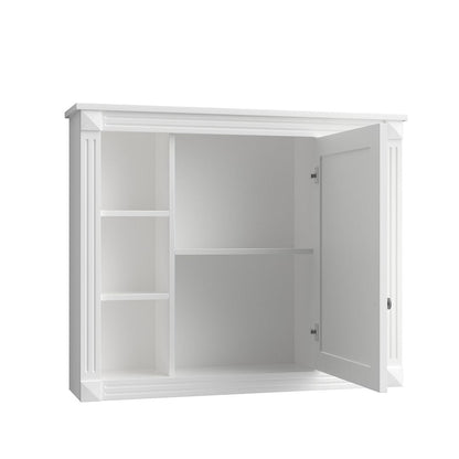 Meuble-lavabo moderne de 91 cm (36 pouces) pour salle de bain avec lavabo intégré et armoire à miroir, 2 portes et 2 tiroirs.