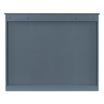 Meuble-lavabo moderne de 91 cm (36 pouces) pour salle de bain avec lavabo intégré et armoire à miroir, 2 portes et 2 tiroirs.