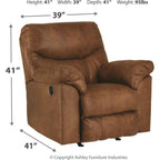 Fauteuil berçant et inclinable Boxberg - écorce
