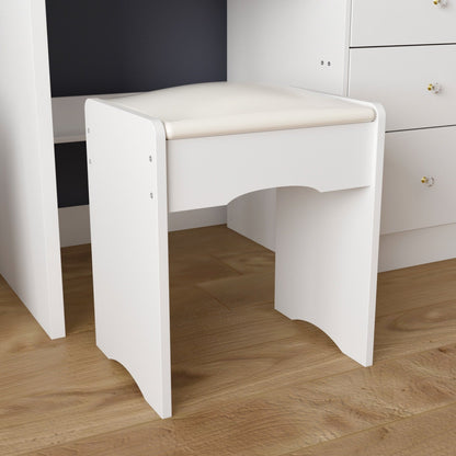 Ensemble coiffeuse et miroir de maquillage de 99,5 cm de large avec tabouret et miroir pour chambre.